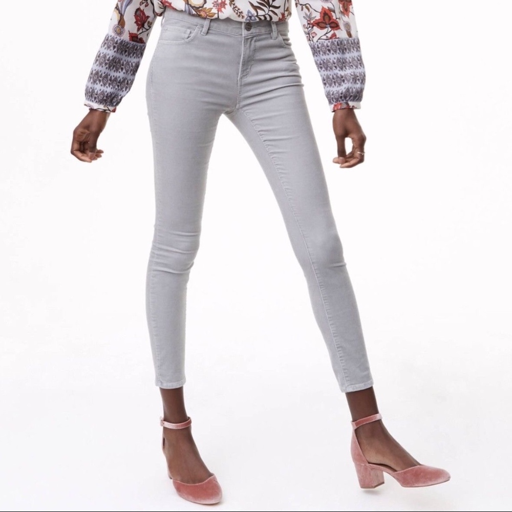 LOFT Pants 10 Modern Skinny Silver Gray Corduroy